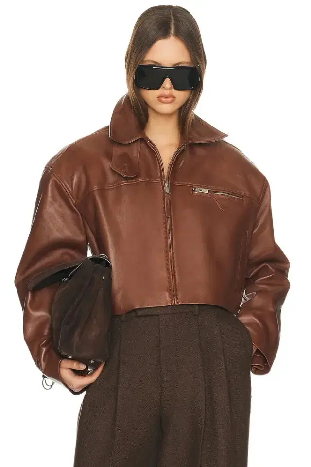 Helsa The Leather Oversized Moto Jacket