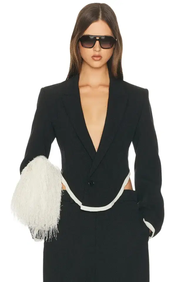 Helsa Devereux Blazer With Chiffon Edge
