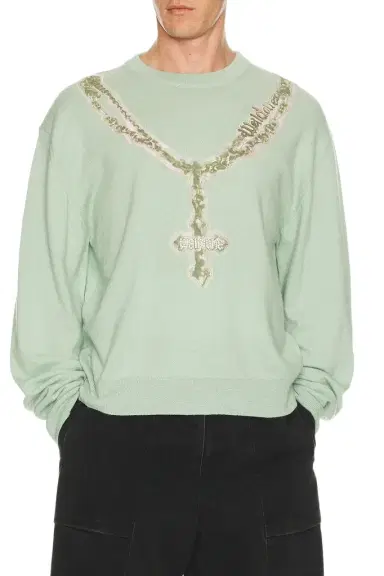 We11Done Pearl Logo Necklace Print Pullover | Thumbnail 1
