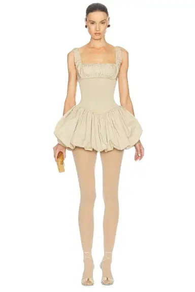 Helsa Rib Mix Puffy Mini Dress | Thumbnail 1