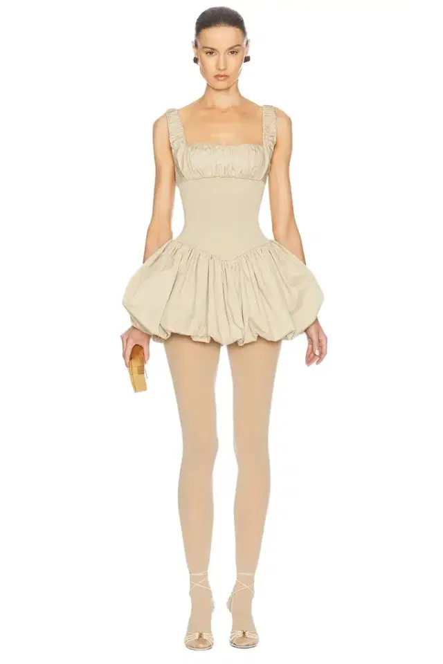 Helsa Rib Mix Puffy Mini Dress