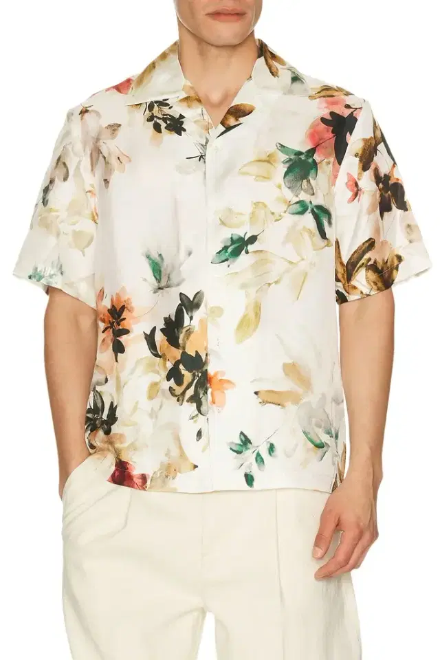 Simkhai Casper Printed Silk Shirt