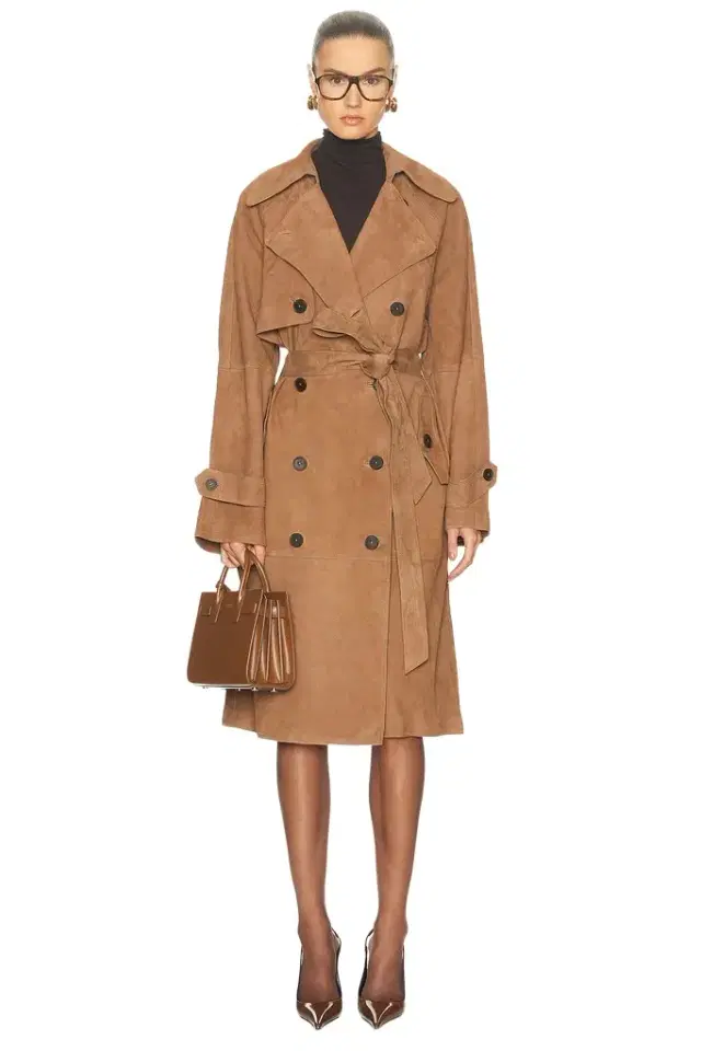 L'Academie Dara Suede Trench Coat