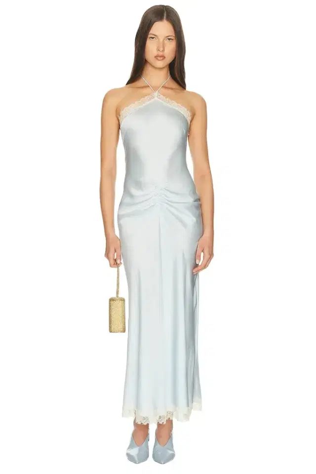Viscose Satin Dress With Lace Viscose Satin Dress With Lace