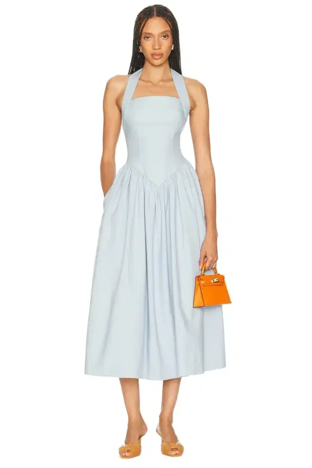 Faille Halter Midi Dress Faille Halter Midi Dress