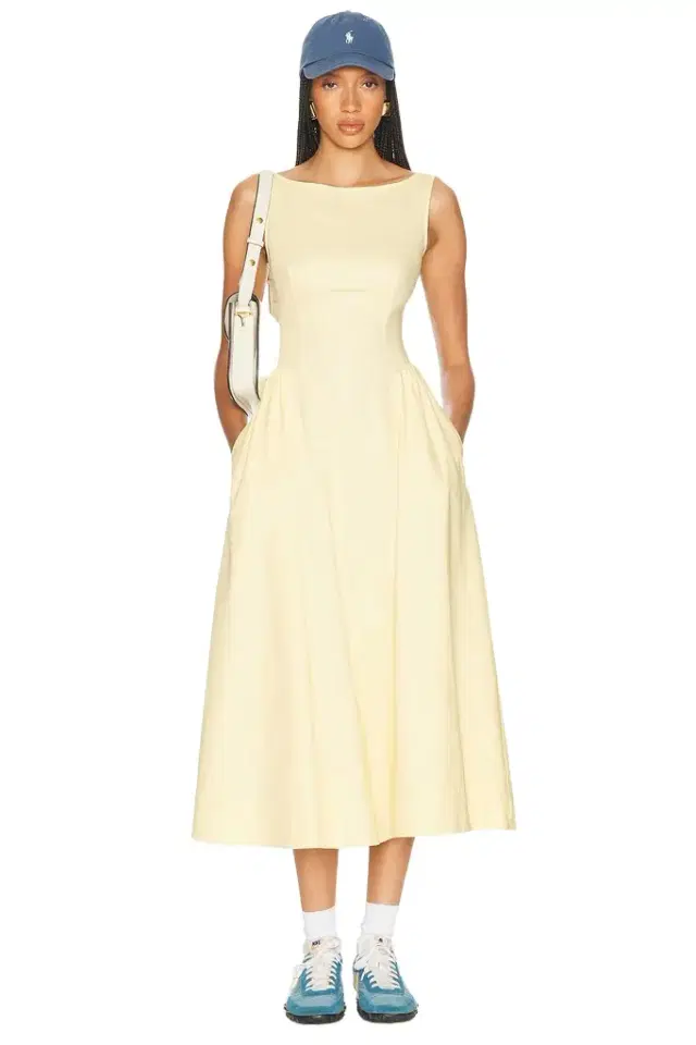 Helsa Stretch Cotton Sateen Midi Dress