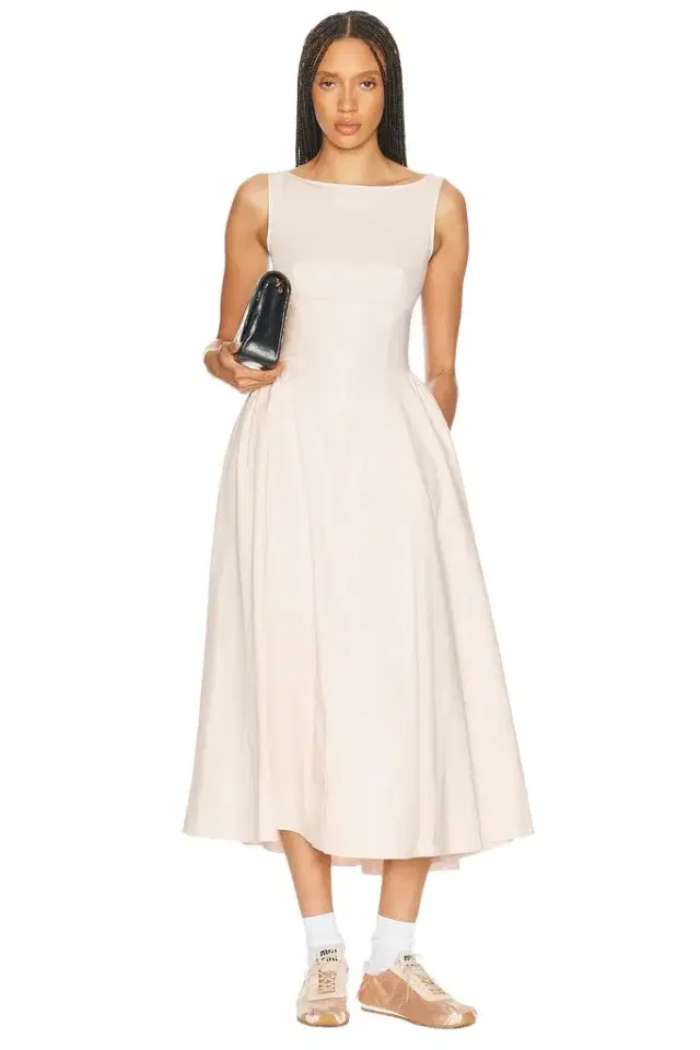 Stretch Cotton Sateen Midi Dress Stretch Cotton Sateen Midi Dress