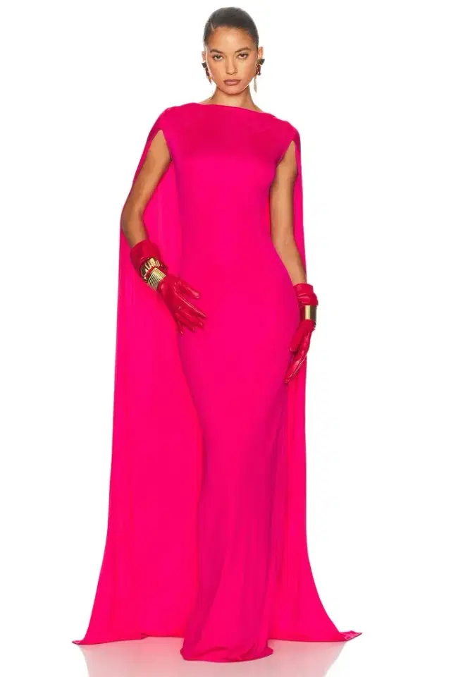 Helsa The Alva Caped Jersey Dress