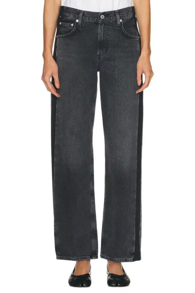 Citizens of Humanity Lindz Low Rise Easy Straight With Tuxedo Stripe Jeans