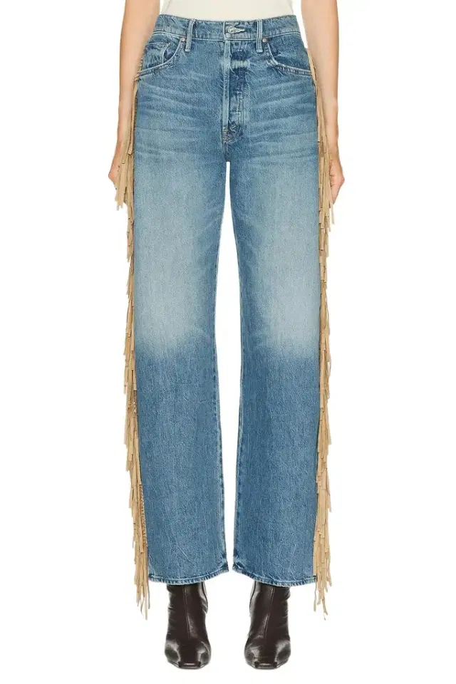 Mother The Fringe Half-pipe Button Sneaker Jeans