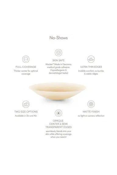 NOOD No-show Reusable Round Nipple Covers 3 Inch | Thumbnail 2