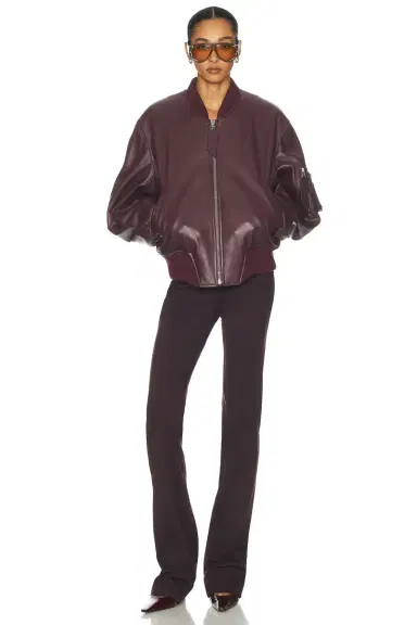 The Attico Leather Bomber Jacket | Thumbnail 4 The Attico Leather Bomber Jacket | Thumbnail 4