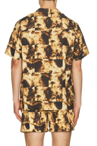 AUTO-REPLY Alex Printed Short Sleeve Linen Shirt | Thumbnail 2