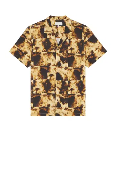 AUTO-REPLY Alex Printed Short Sleeve Linen Shirt | Thumbnail 4