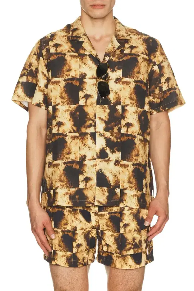 AUTO-REPLY Alex Printed Short Sleeve Linen Shirt