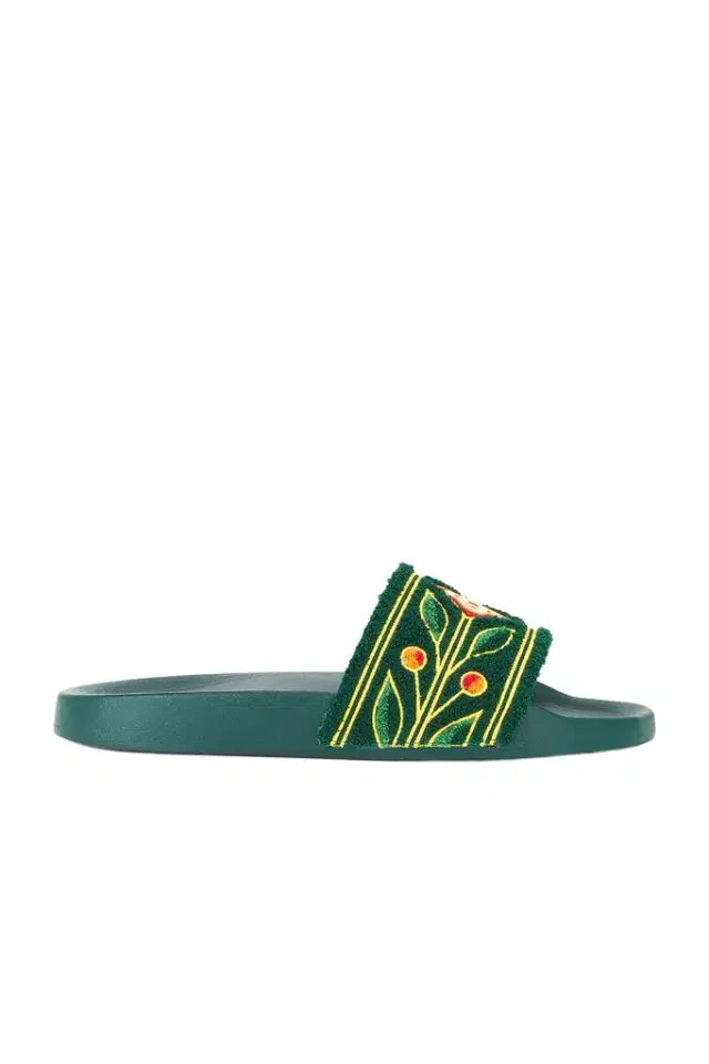 Casablanca Embroidered Terry Slider