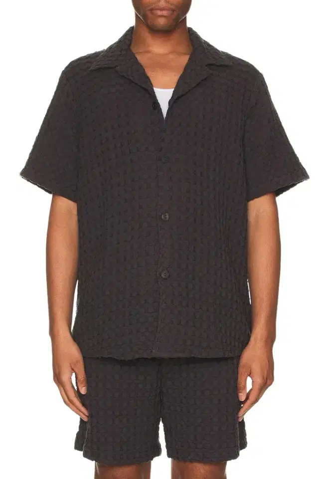 OAS Nearly Black Cuba Waffle Shirt