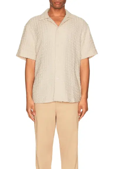 OAS Ecru Cuba Waffle Shirt | Thumbnail 3