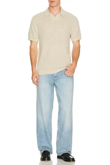 REIGNING CHAMP Cotton Linen Victor Polo | Thumbnail 3 REIGNING CHAMP Cotton Linen Victor Polo | Thumbnail 3