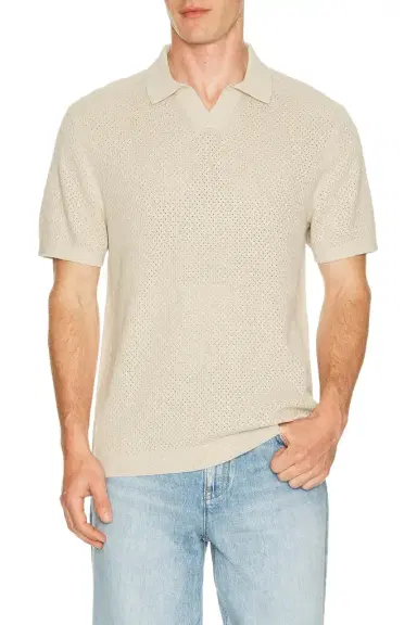REIGNING CHAMP Cotton Linen Victor Polo | Thumbnail 1 REIGNING CHAMP Cotton Linen Victor Polo | Thumbnail 1