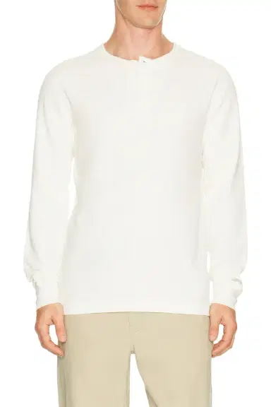 REIGNING CHAMP Lightweight Waffle Standard Henley | Thumbnail 1 REIGNING CHAMP Lightweight Waffle Standard Henley | Thumbnail 1