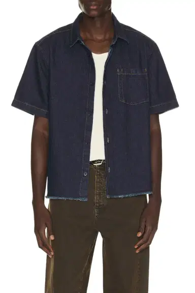 Percival Harley Denim Cropped Boxy Shirt | Thumbnail 1