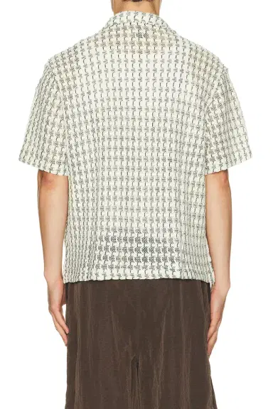 Percival Freddie Crochet Cuban Collar Boxy Shirt | Thumbnail 2