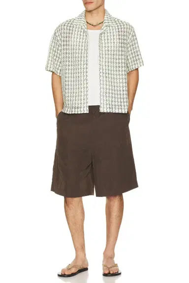 Percival Freddie Crochet Cuban Collar Boxy Shirt | Thumbnail 3