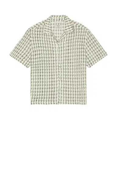 Percival Freddie Crochet Cuban Collar Boxy Shirt | Thumbnail 4