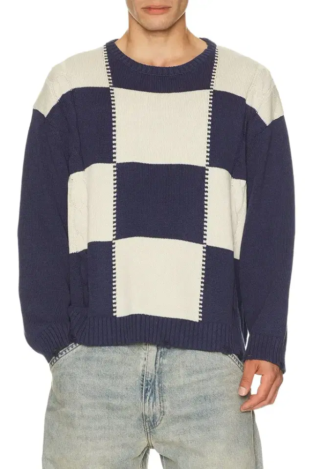 Found Checkered Fisherman Sweater