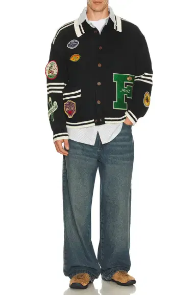 Found Varsity Patch Collared Cardigan | Thumbnail 3