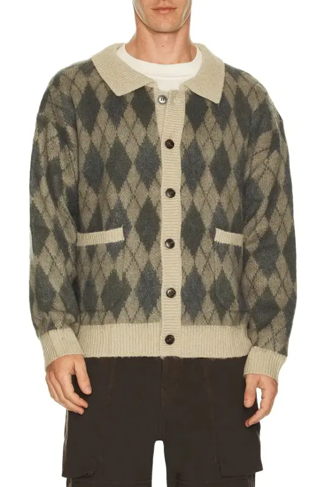 Found Wool Blend Argyle Sweater