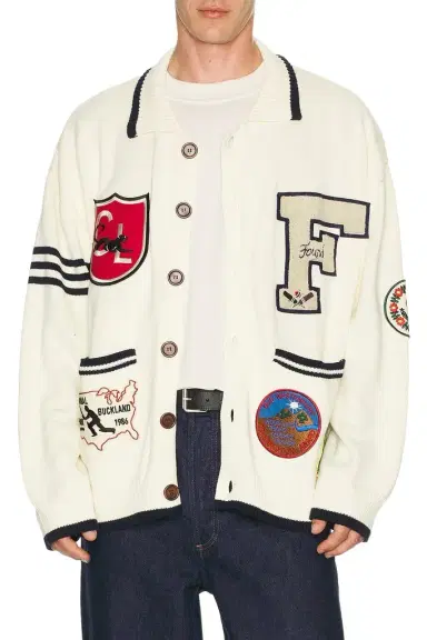 Found Found York Varsity Patch Collared Cardigan | Thumbnail 1