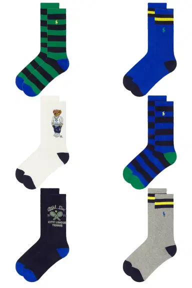Polo Ralph Lauren Polo Athletic Bear Socks 6-Pack | Thumbnail 2