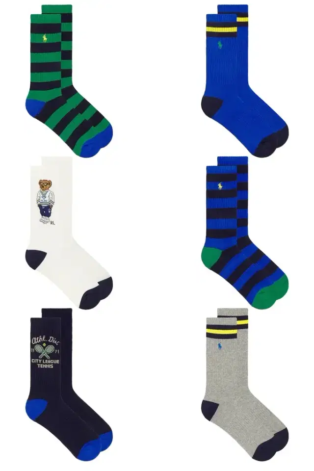 Polo Ralph Lauren Polo Athletic Bear Socks 6-Pack