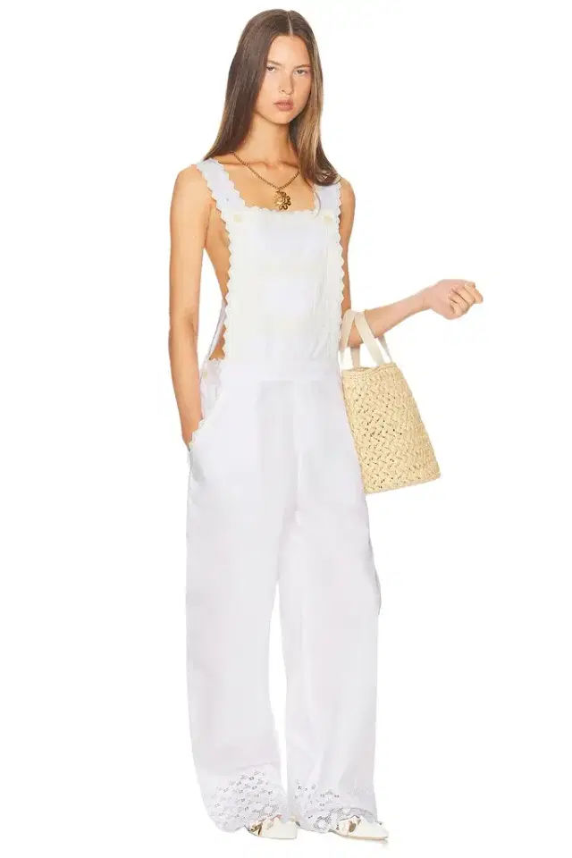 The Summer Overalls With Vintage Swiss Embroidery The Summer Overalls With Vintage Swiss Embroidery