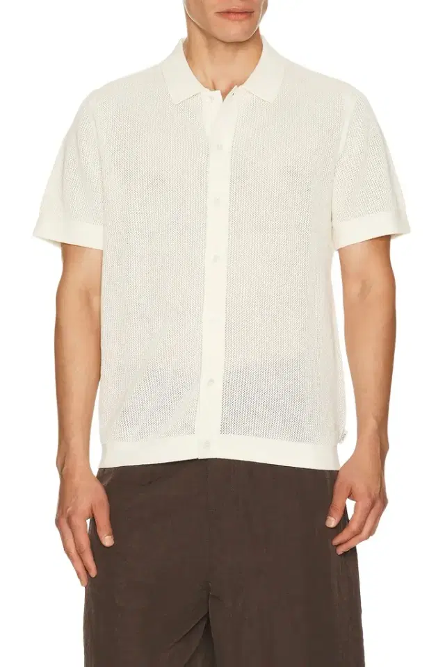 Onia Crochet Knit Button Up Shirt