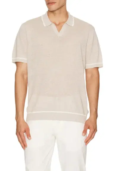 Onia Linen Johnny Collar Polo | Thumbnail 1