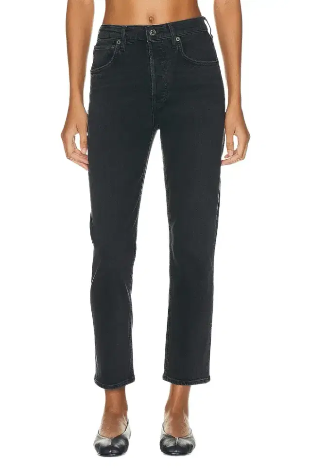 AGOLDE Riley High Rise Straight Crop Jeans