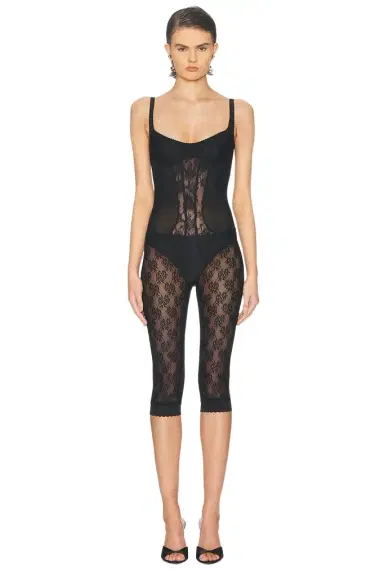 The Attico Lace Overall Catsuit | Thumbnail 1 The Attico Lace Overall Catsuit | Thumbnail 1