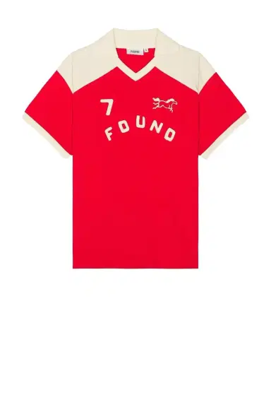 Found Goji Red Collar Print Jersey | Thumbnail 1