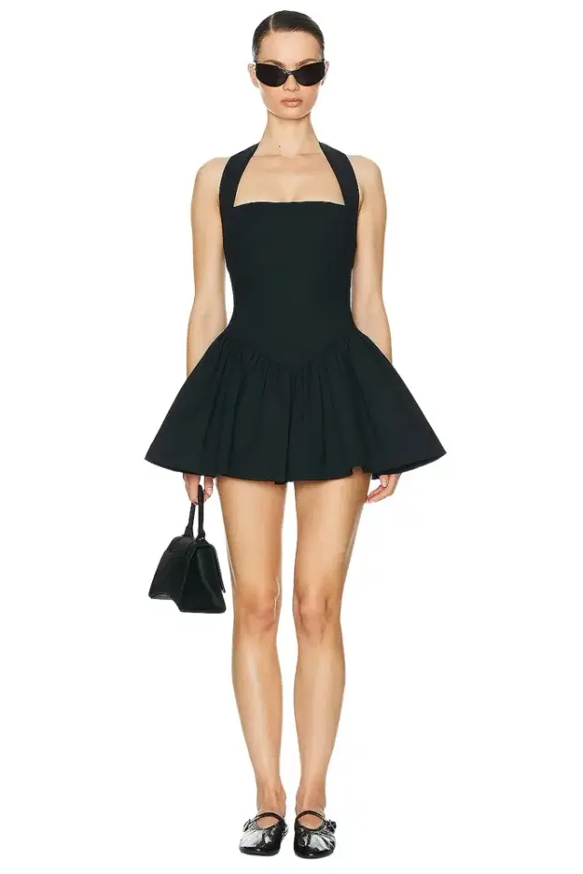 Helsa Faille Halter Mini Dress