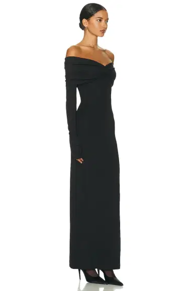 Helsa Matte Jersey Off Shoulder Maxi Dress | Thumbnail 2