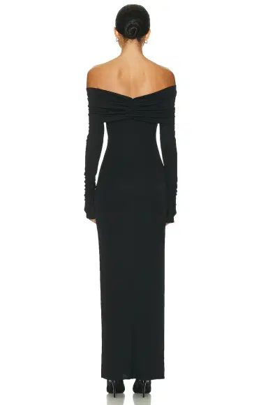 Helsa Matte Jersey Off Shoulder Maxi Dress | Thumbnail 3