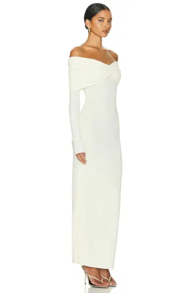 Helsa Matte Jersey Off Shoulder Maxi Dress | Thumbnail 2