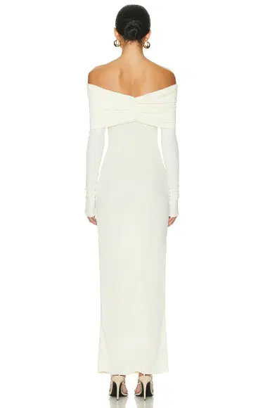 Helsa Matte Jersey Off Shoulder Maxi Dress | Thumbnail 3