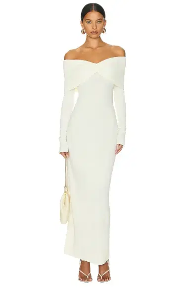 Helsa Matte Jersey Off Shoulder Maxi Dress | Thumbnail 1