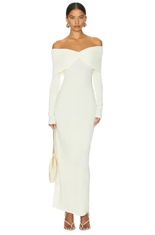 Matte Jersey Off Shoulder Maxi Dress
