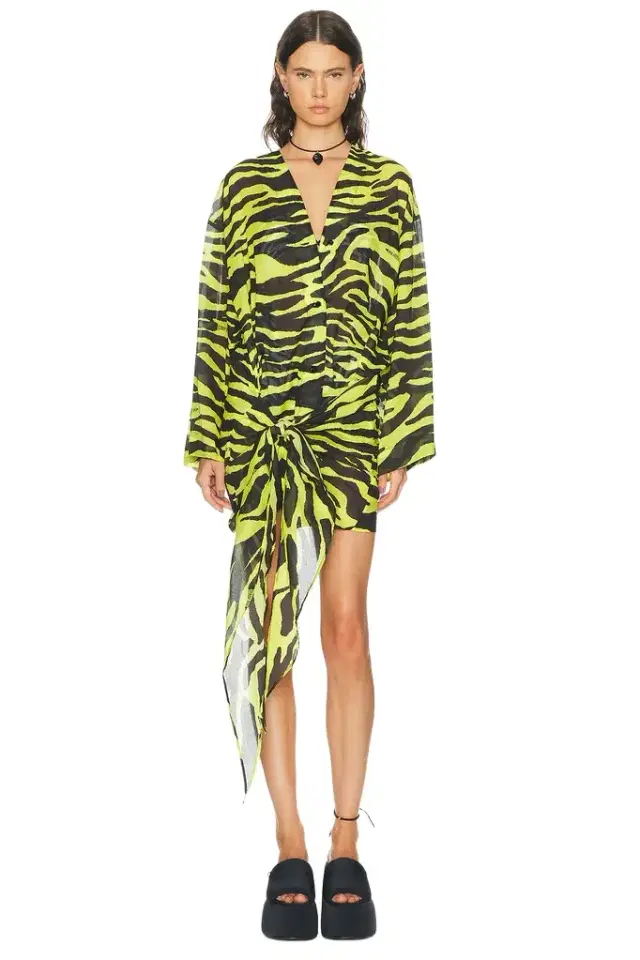 Zebra Wrap Mini Dress