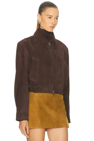 AGOLDE Nahlia Cropped Suede Jacket | Thumbnail 3